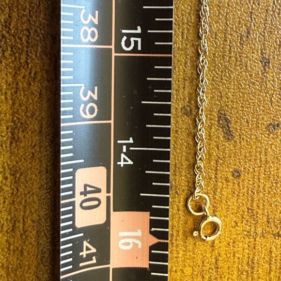 Dainty 14K Yellow Gold Rope Chain Necklace Fine Minimalist Gold - Picture 7 of 8